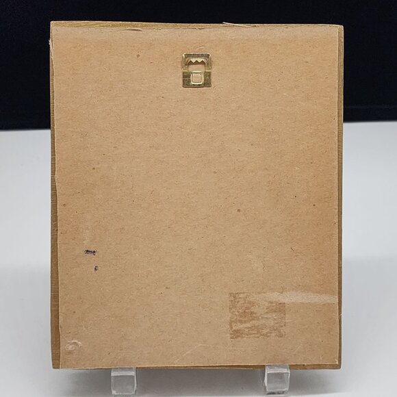 Vintage Heavy Chalkware Picture Frame Ornate Floral Design Oval Center 2-1/2x4 - Picture 6 of 10